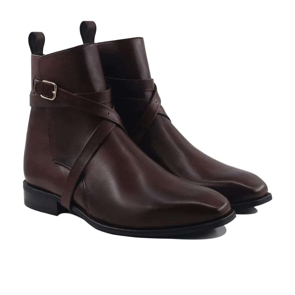 noirtide Handmade Custom Dark Brown Leather Jodhpur Boots For Men