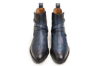 noirtide Handmade, Custom Leather Men Blue Jodhpur Boots, Horse Riding Boots
