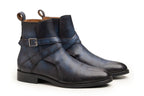 noirtide Handmade, Custom Leather Men Blue Jodhpur Boots, Horse Riding Boots