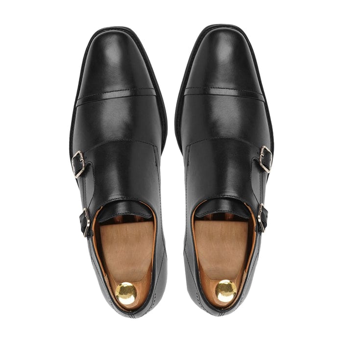 noirtide Handmade, Custom Leather Men Monkstrap Shoes