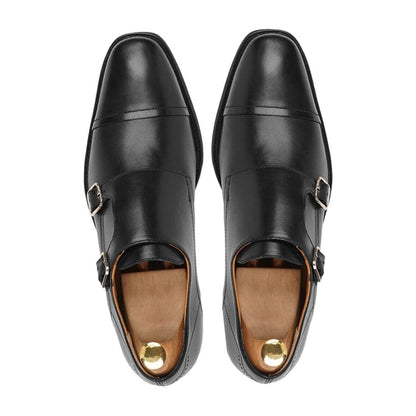 noirtide Handmade, Custom Leather Men Monkstrap Shoes