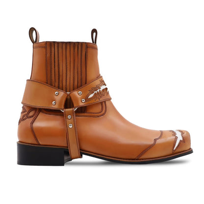 noirtide Handmade Custom Leather Wetsern Boots For Men