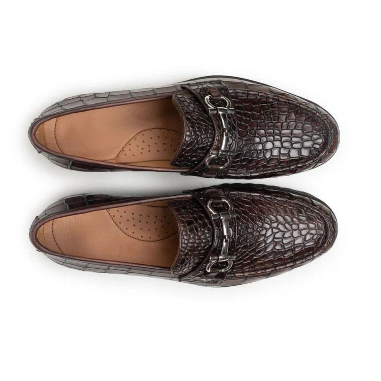 noirtide Handmade, Custom Men Crocodile Pattern Leather Loafer