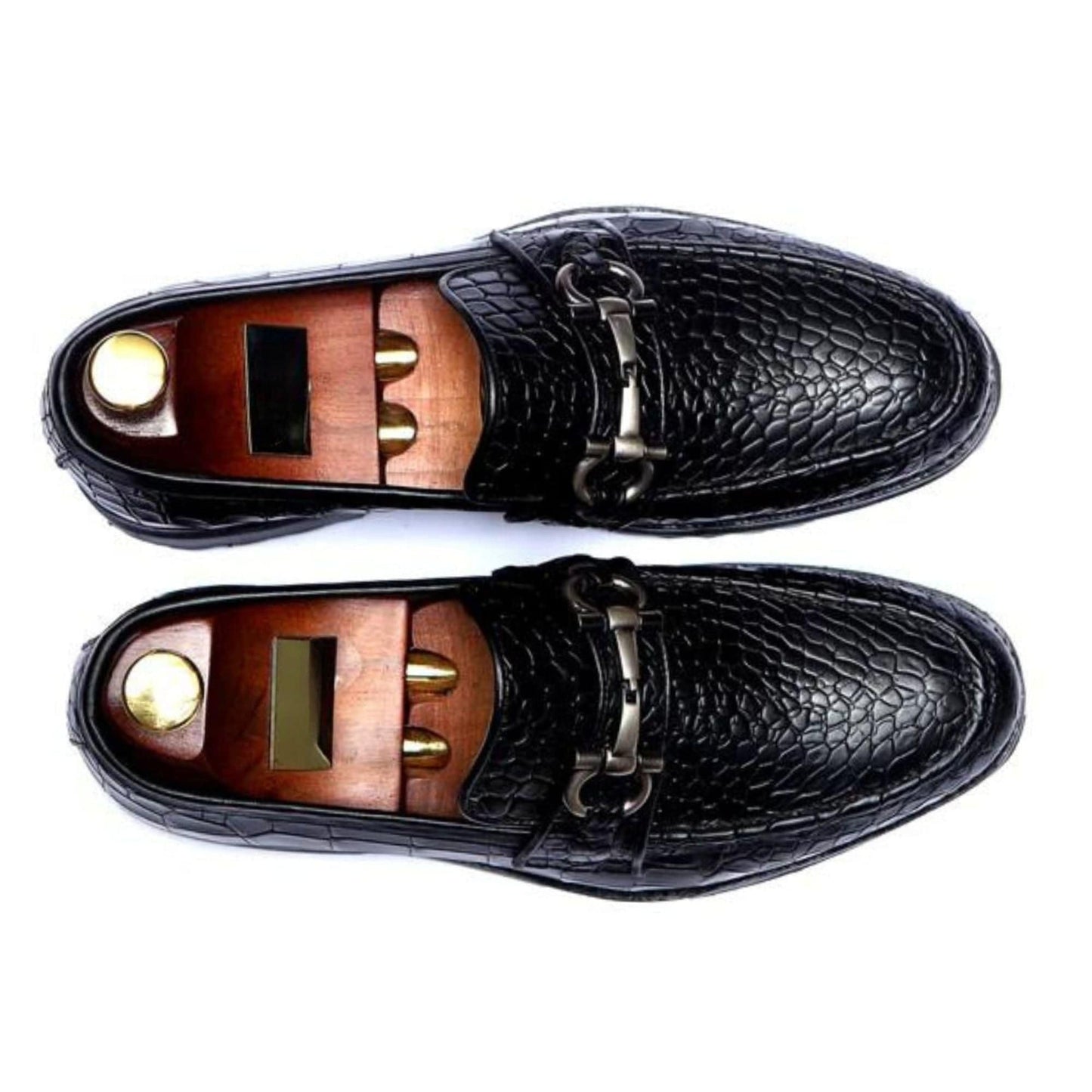 noirtide Handmade, Custom Men Crocodile Pattern Leather Loafer