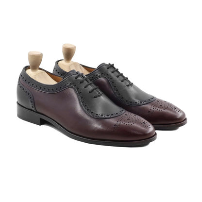 noirtide Handmade, Custom Men's Black and Oxblood Calf Leather Oxford Shoes