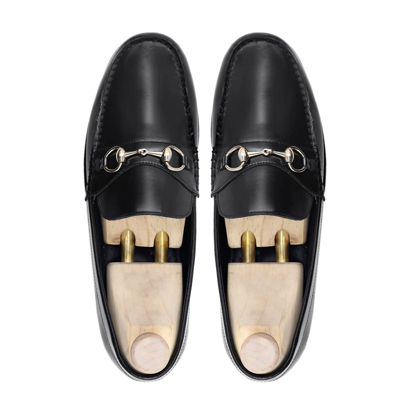 noirtide Handmade, Custom Men's Black Box Leather High Shine Loafer