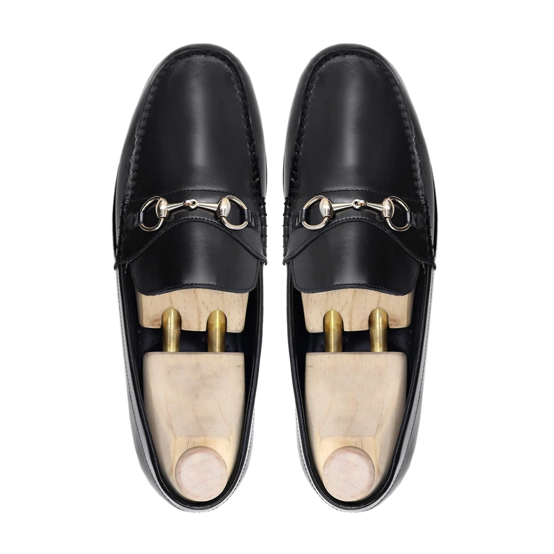 noirtide Handmade, Custom Men's Black Box Leather High Shine Loafer