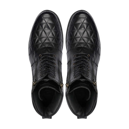 noirtide Handmade Custom Men's Black Calf Leather Boot