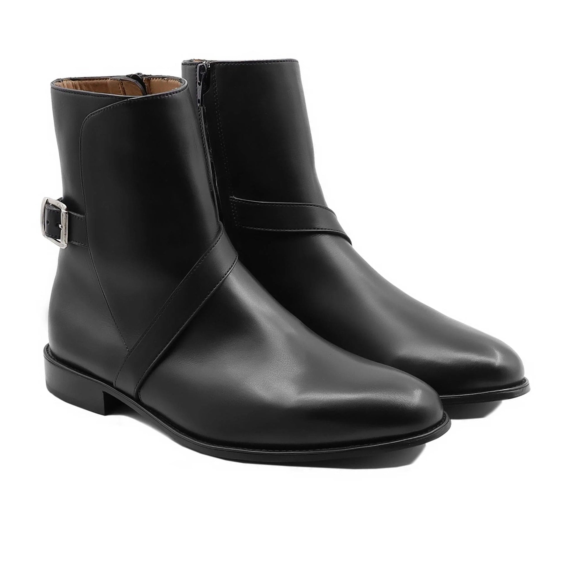 noirtide Handmade Custom Men's Black Calf Leather Jodhpur Boo