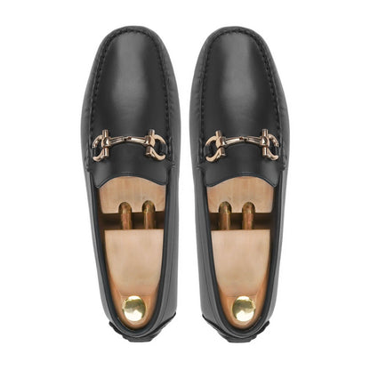 noirtide Handmade, Custom Men's Black Calf Leather Loafer