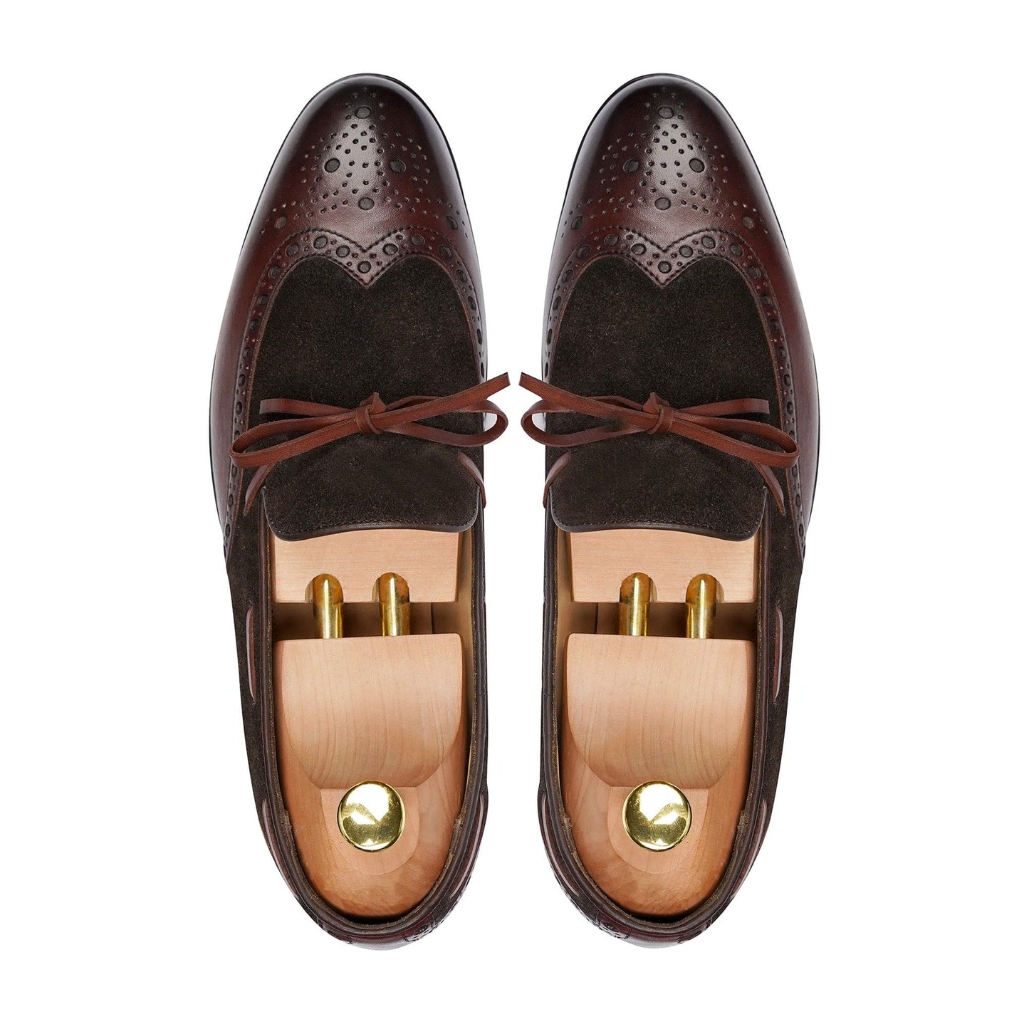 noirtide Handmade, Custom Men's Brown Calf and Kid Suede Loafer