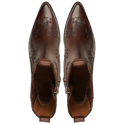 noirtide Handmade Custom Men's Brown Calf Leather Chelsea Boot