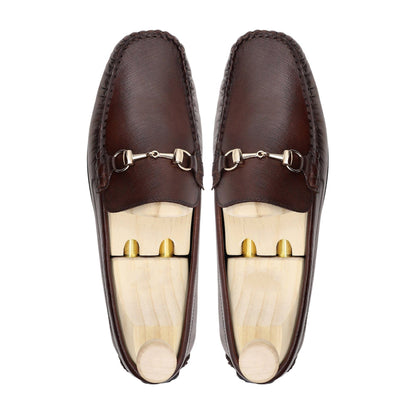 noirtide Handmade, Custom Men's Brown Calf Leather Loafer Shoe