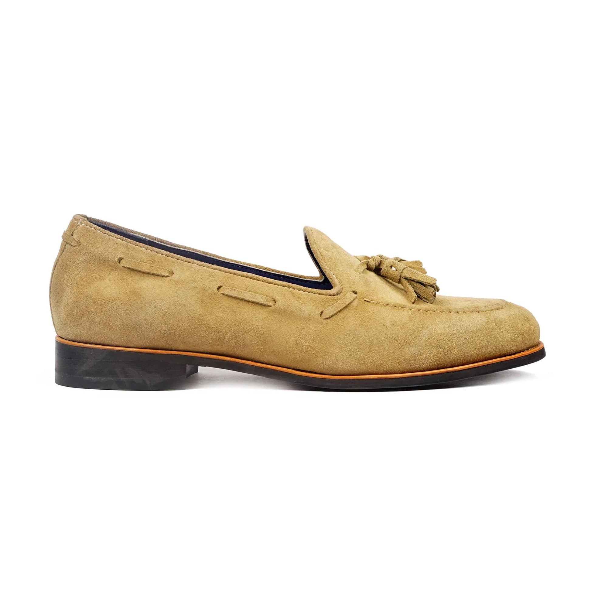 noirtide Handmade, Custom Men's Camel Kid Suede Loafer