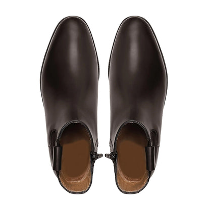 noirtide Handmade Custom Men's Dark Brown Calf Leather Chelsea Boot