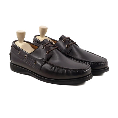noirtide Handmade, Custom Men's Dark Brown Calf Leather Derby Shoe