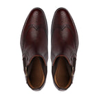 noirtide Handmade Custom Men's Dark Brown Calf Leather Jodhpur Boot