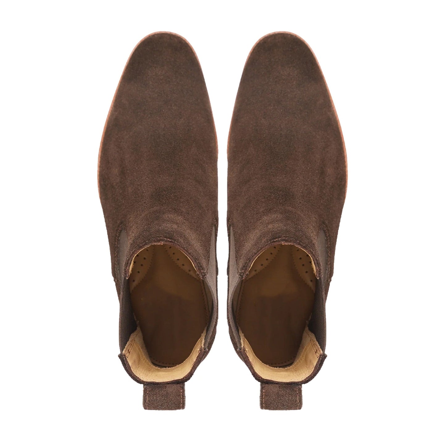 noirtide Handmade Custom Men's Dark Brown Kid Suede Chelsea Boot