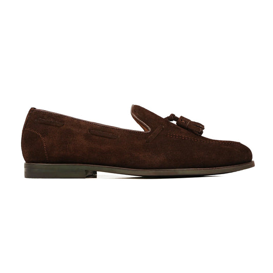 noirtide Handmade, Custom Men's Dark Brown Kid Suede Loafer