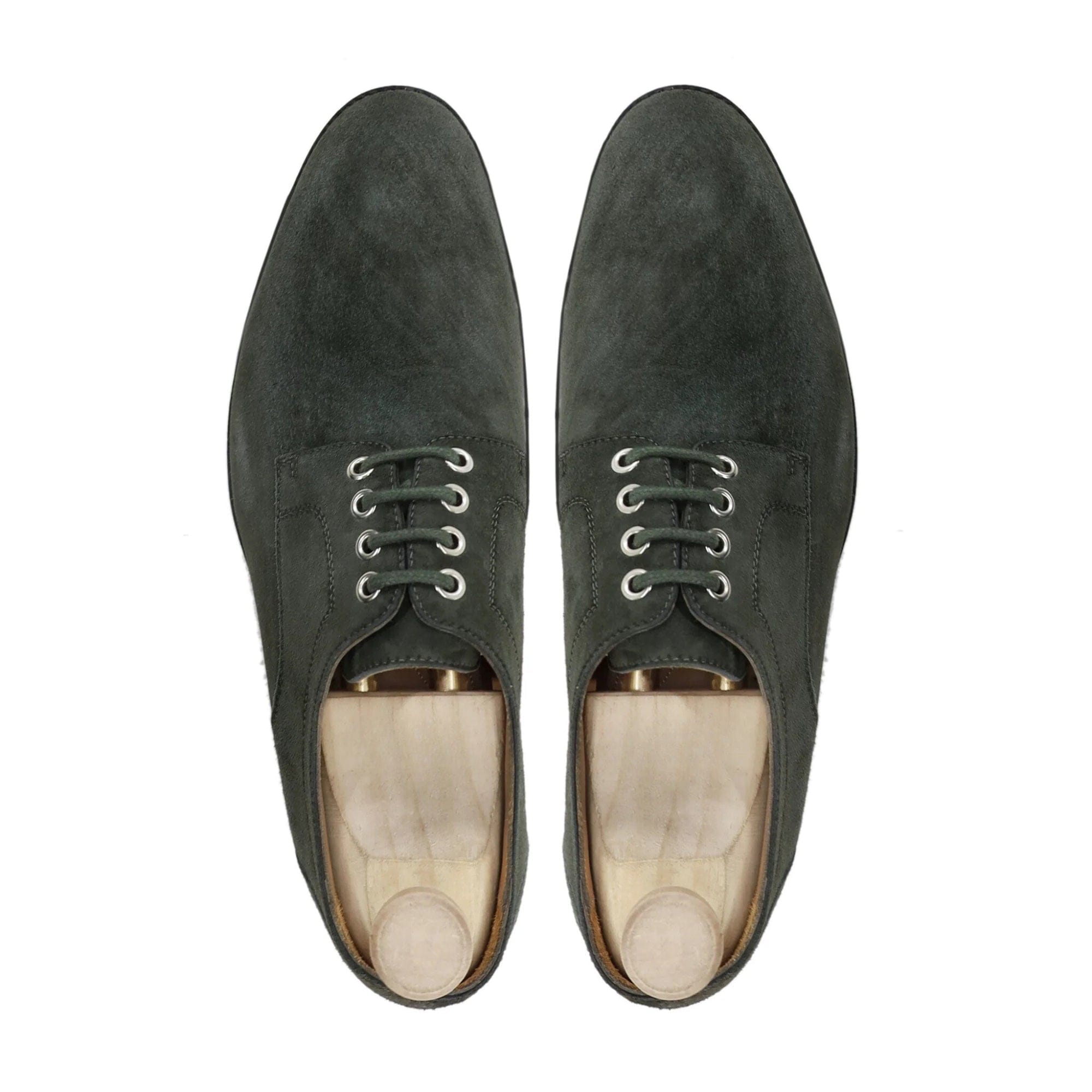 noirtide Handmade, Custom Men's Green Suede Leather Derby Shoe