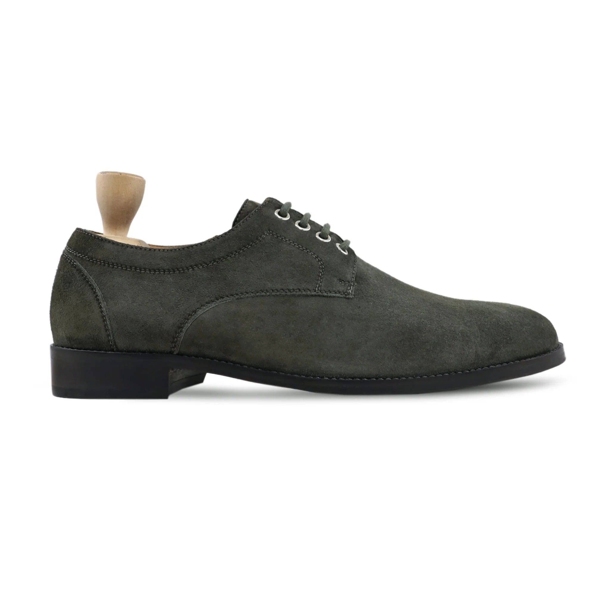 noirtide Handmade, Custom Men's Green Suede Leather Derby Shoe