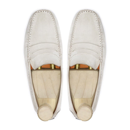 noirtide Men Loafers Handmade, Custom Men's Neutral Kid Suede Loafer Shoe