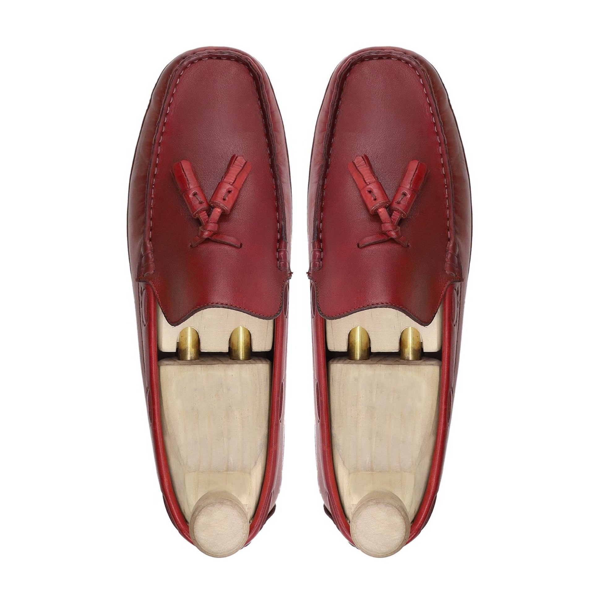noirtide Men Loafers Handmade, Custom Men's Oxblood Calf Leather Loafer Shoe
