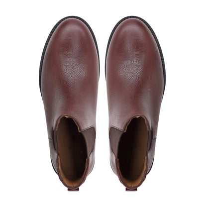 noirtide Handmade Custom Men's Oxblood Pebble Grain Leather Chelsea Boot