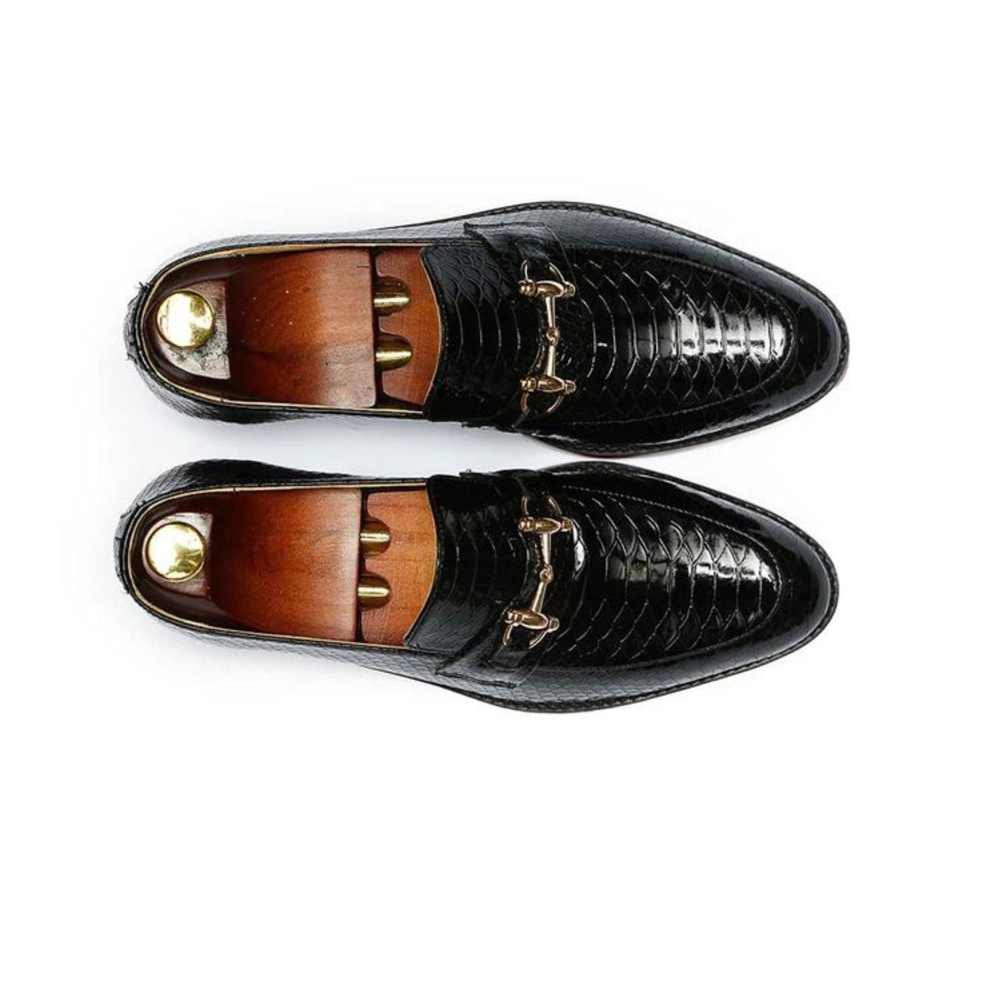 noirtide Handmade, Custom Men Snake Pattern Leather Loafer