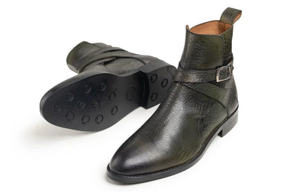 noirtide Handmade, Custom Snake Pattern Leather Men Jodhpur Boots