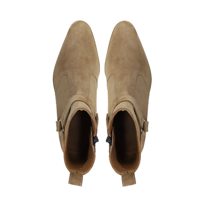 noirtide Handmade Custom Suede Leather Jodhpur Boots