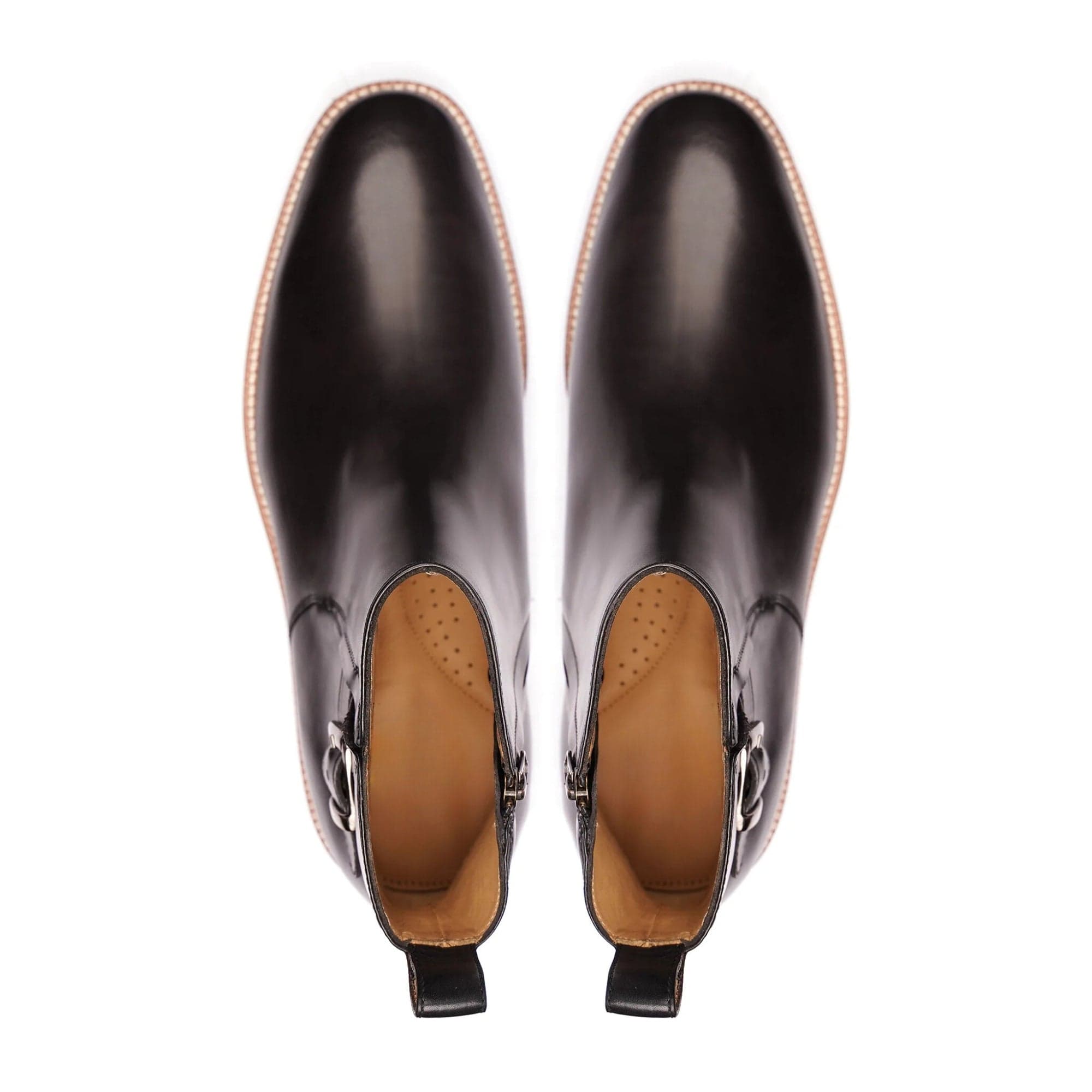 noirtide Handmade Customisable Black Calf Leather Chelsea Boots For Men