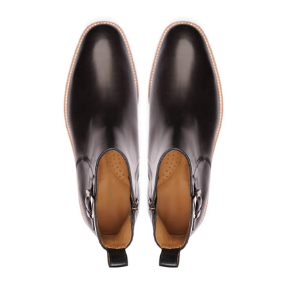 noirtide Handmade Customisable Black Calf Leather Chelsea Boots For Men