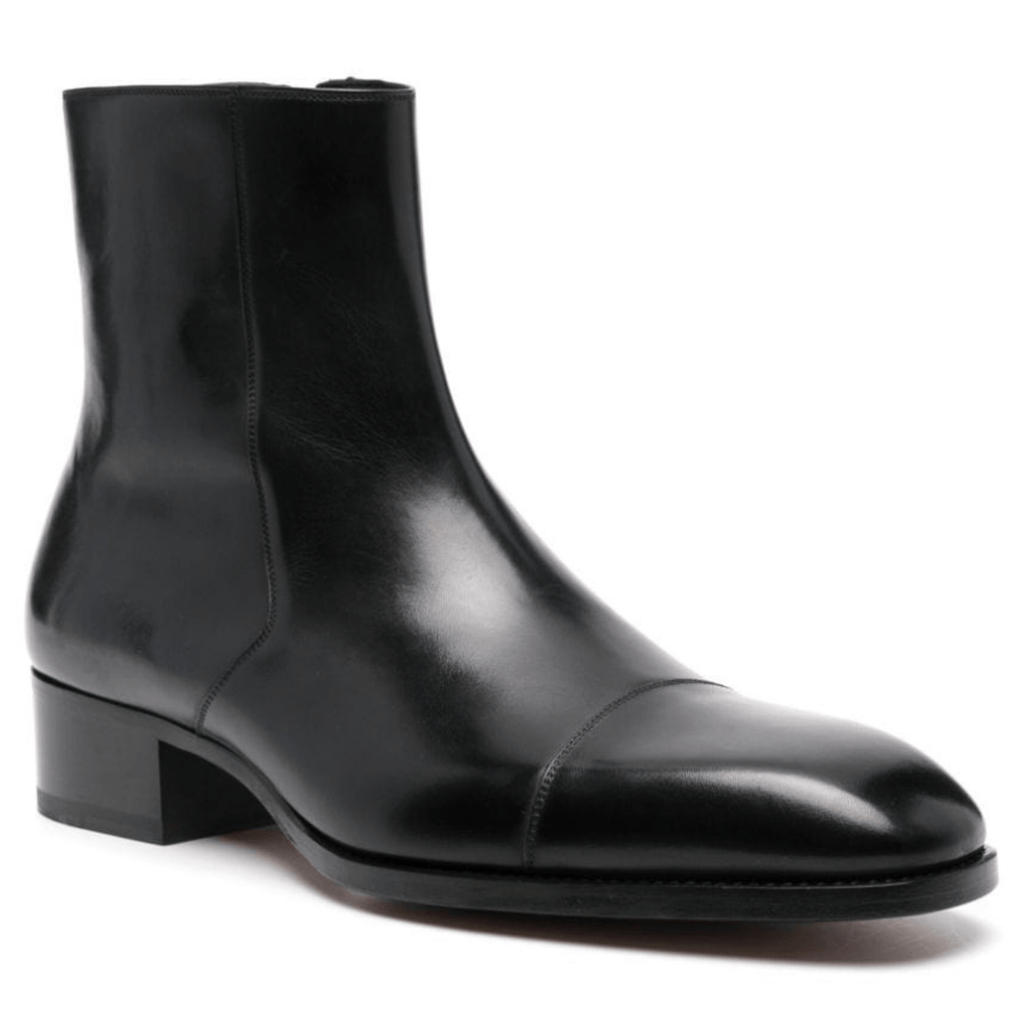 noirtide Handmade Customisable Black Leather Chelsea Boots For Men