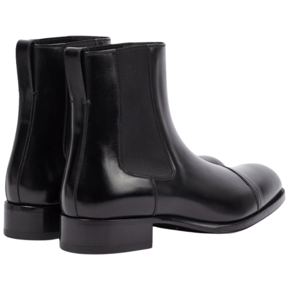 noirtide Handmade Customisable Black Leather Chelsea Boots For Men