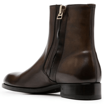 noirtide Handmade Customisable Brown Leather Chelsea Boots For Men
