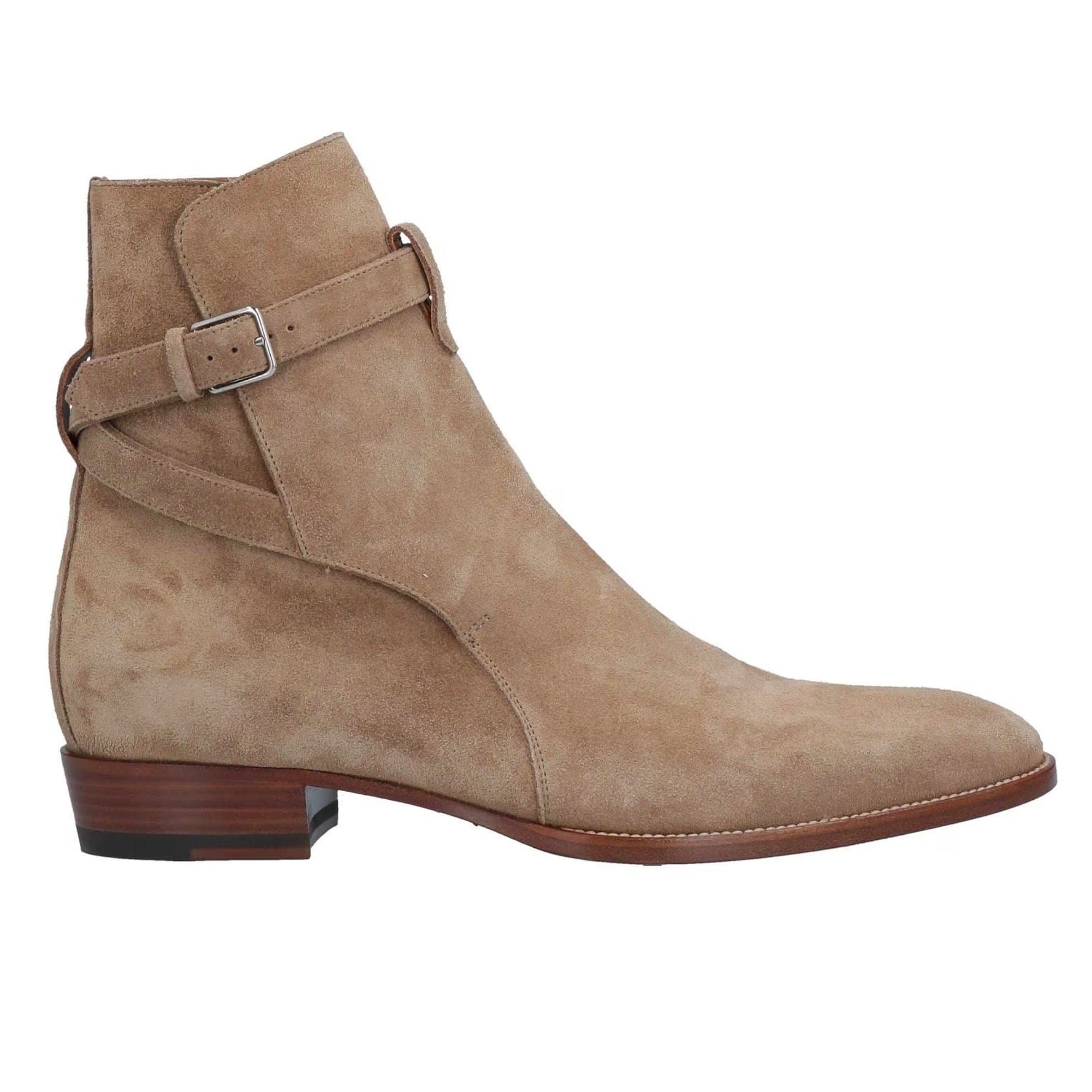 noirtide Handmade Customisable Light Brown Suede Leather Chelsea Boots For Men