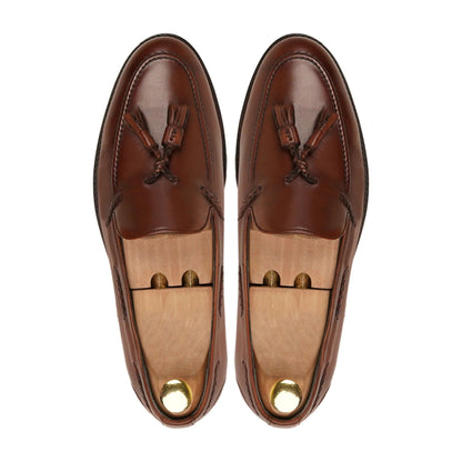 noirtide Handmade Customizable Calf Leather Brown Men Tassel Loafer