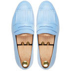 noirtide Handmade Customizable Men's Sky Blue Calf Leather Loafer