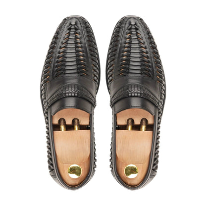 noirtide Handmade, Genuine Leather Handknitted Men Loafer with Leather Sole, Best for Summer