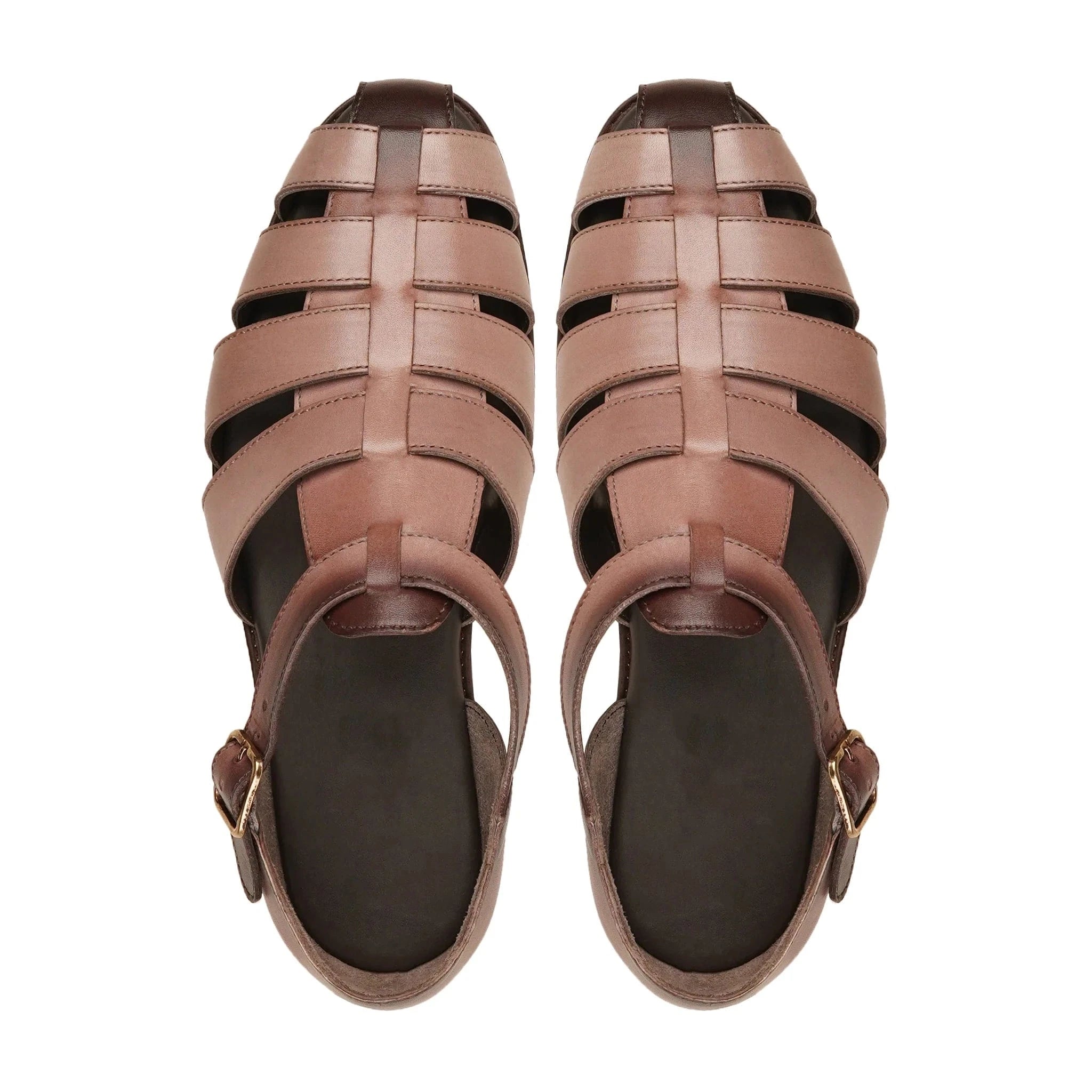 Noirtide Light Camel Calf Leather Men Sandal