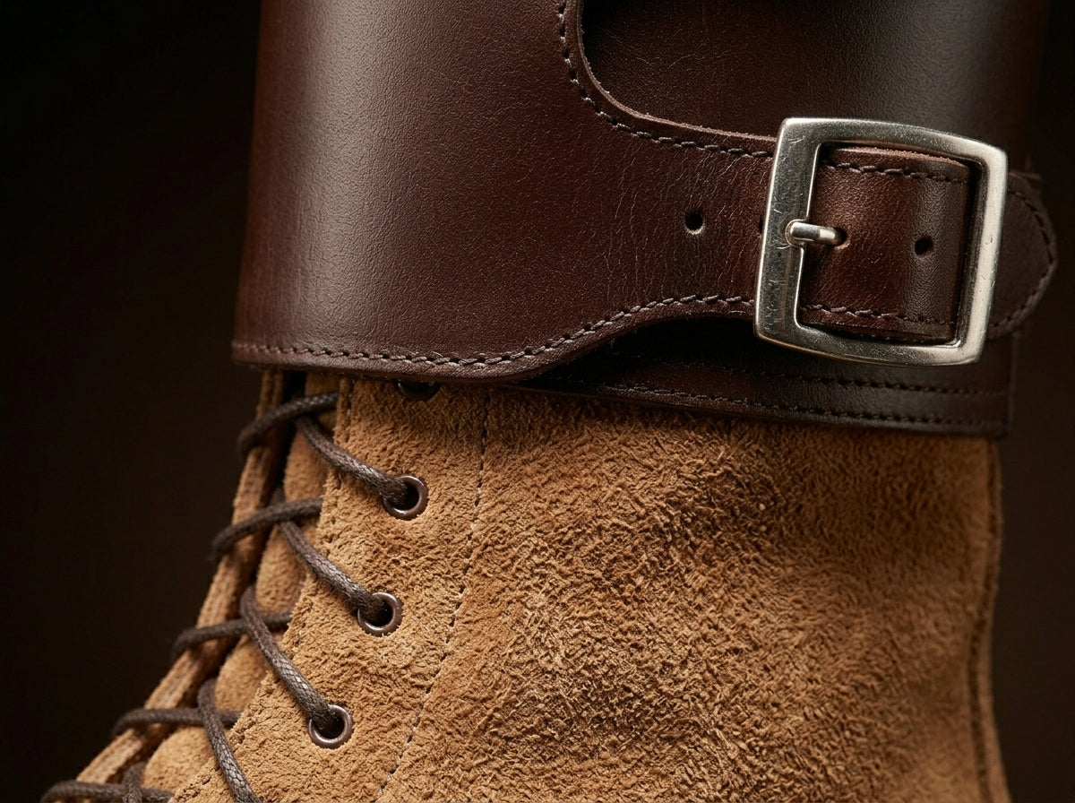 Lacing detail on NOIRTIDE customisable M43 WWII combat boots