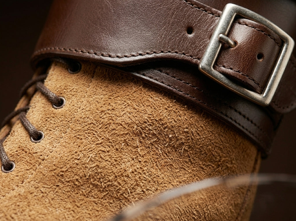 Leather texture on NOIRTIDE M43 WWII combat boots — made to order