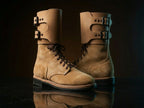 Leather texture on NOIRTIDE M43 WWII combat boots — made to order