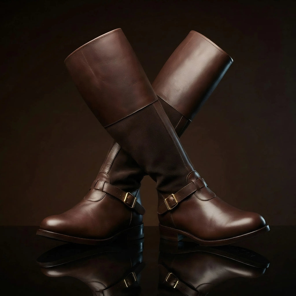 haft detail on handmade Mace Windu Jedi boots by NOIRTIDE