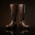 Front view of NOIRTIDE custom Mace Windu Star Wars boots