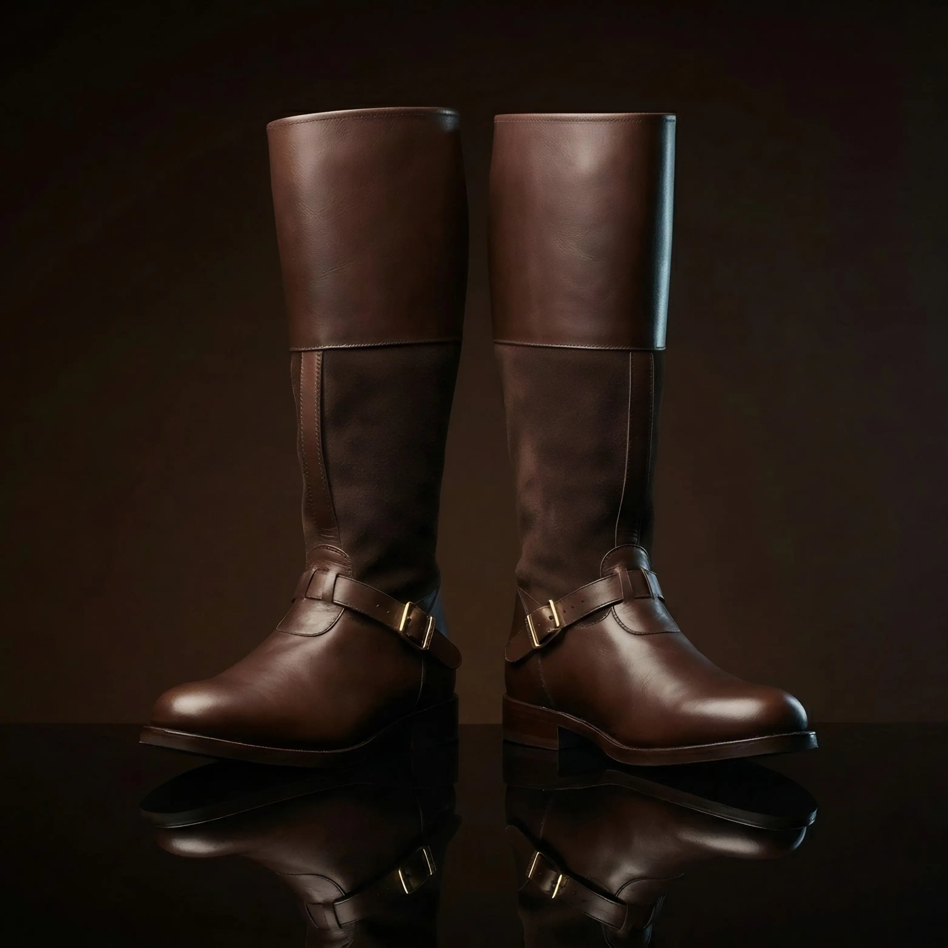 Front view of NOIRTIDE custom Mace Windu Star Wars boots