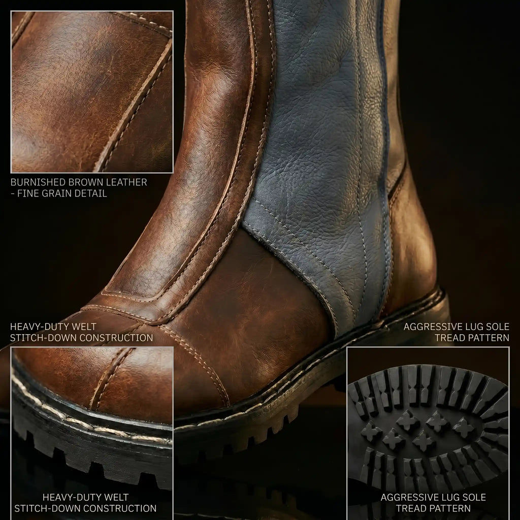 Sole detail on custom Mandalorian cosplay boots