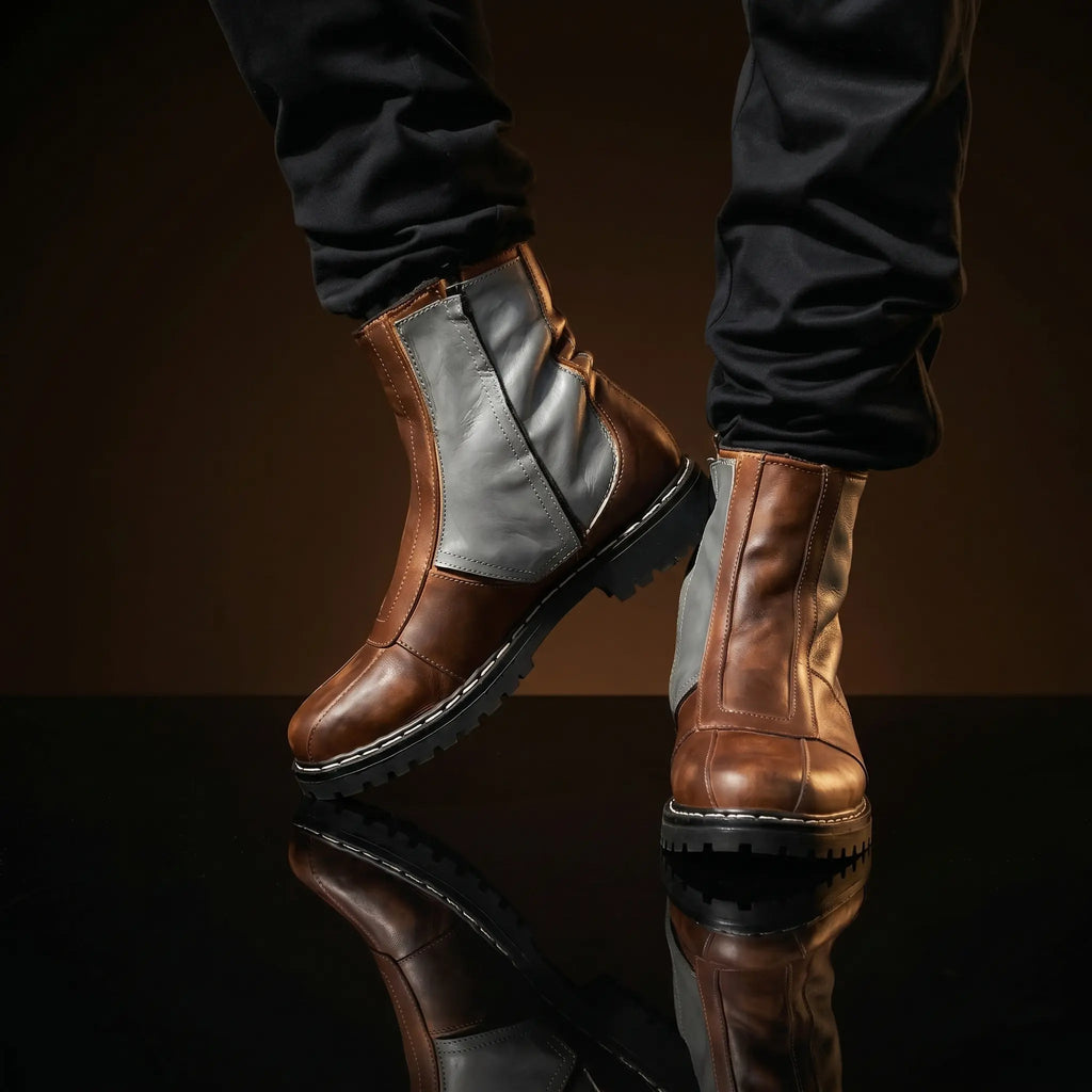 Pair of custom Star Wars Mandalorian cosplay boots by NOIRTIDE