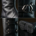 Leather texture on NOIRTIDE custom medieval Duncan boots